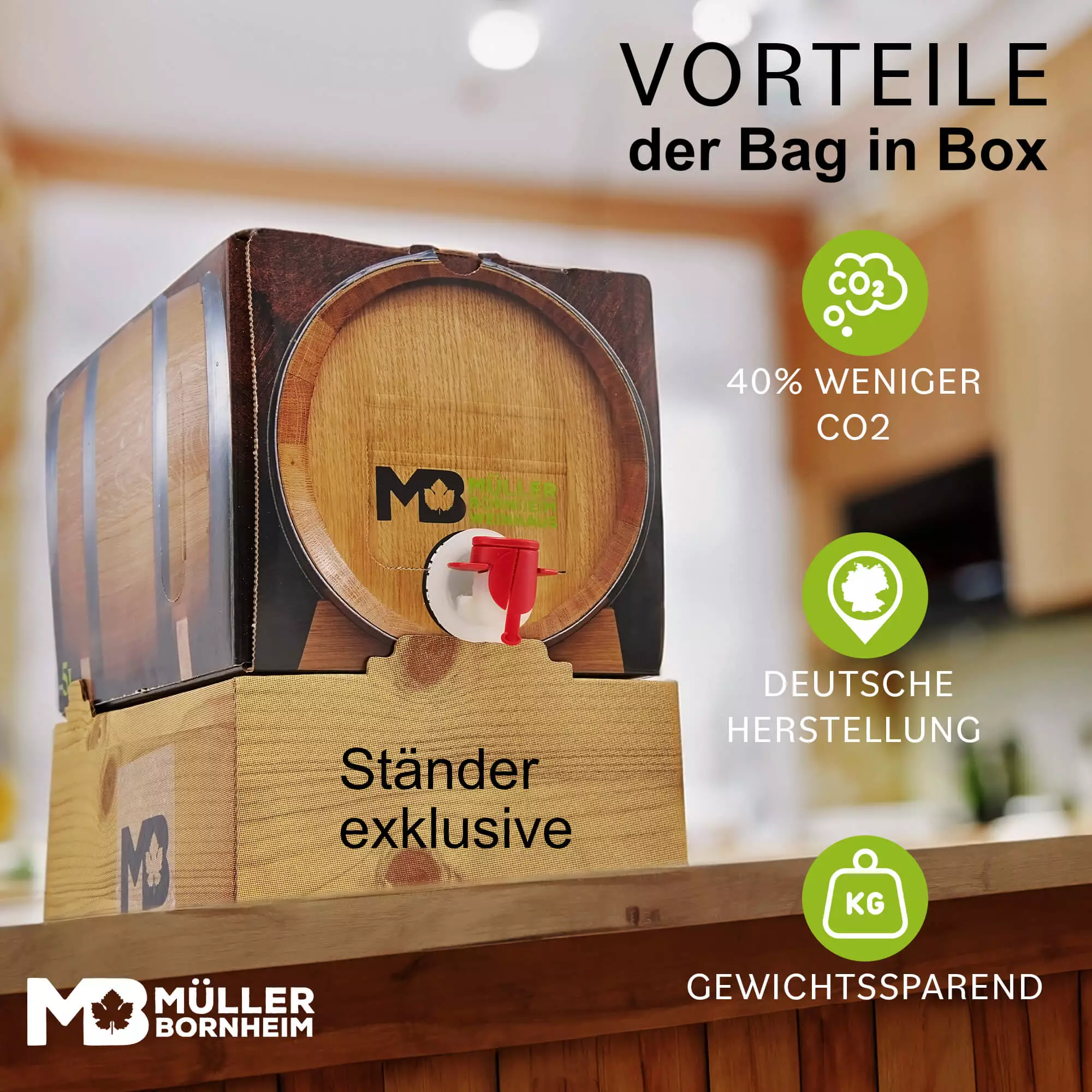 Bag in Box Wein Sauvignon Blanc Weißwein trocken 5L Weinhaus Müller Bornheim